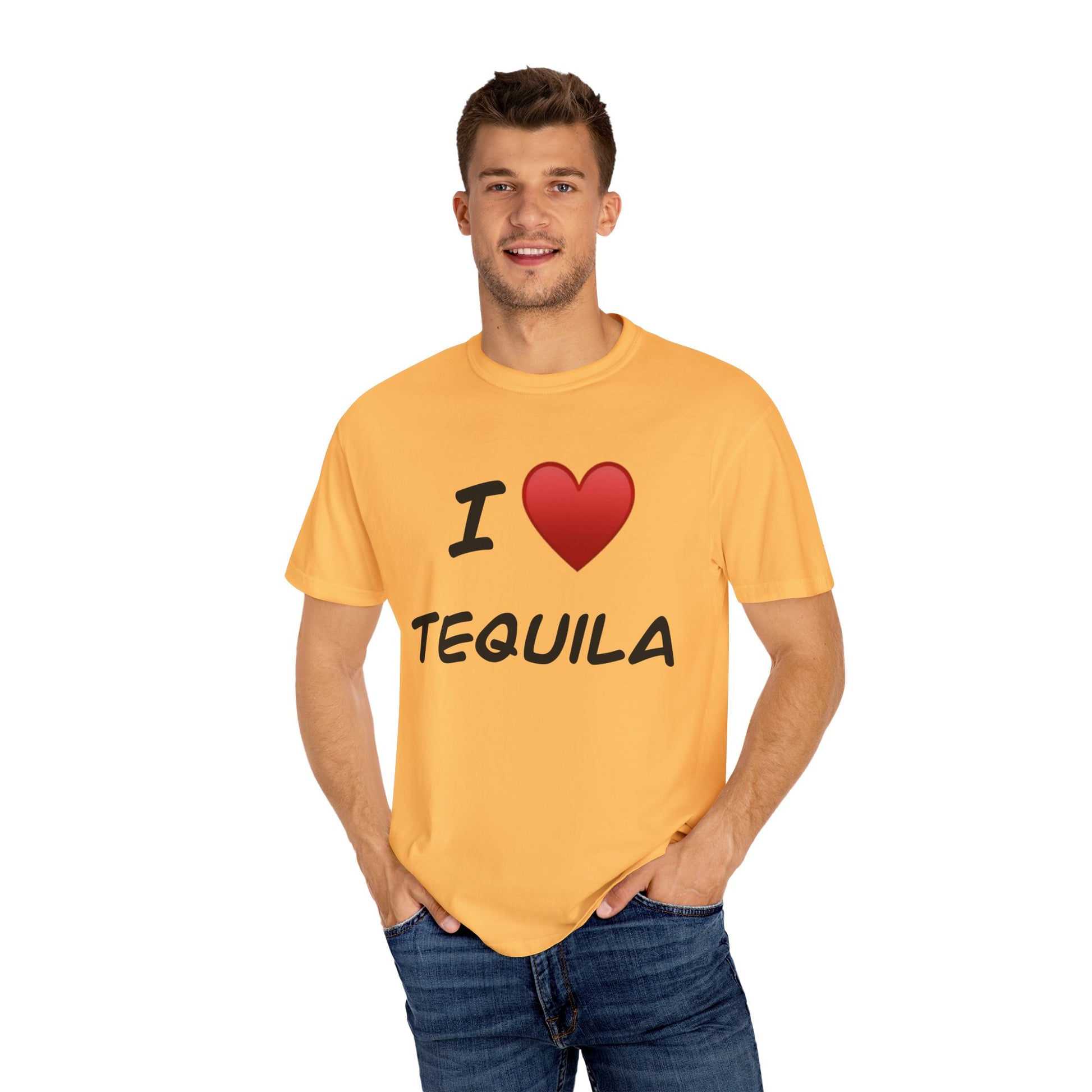 I Love Tequila Unisex Garment-Dyed T-Shirt | Perfect for Parties & Celebrations
